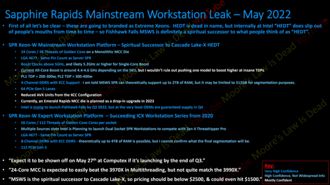 Intel Sapphire Rapids-X z nowymi szczegółami: do 24 rdzeni Golden Cove dla mainstreamu i do 112 rdzeni dla stacji roboczych [2]