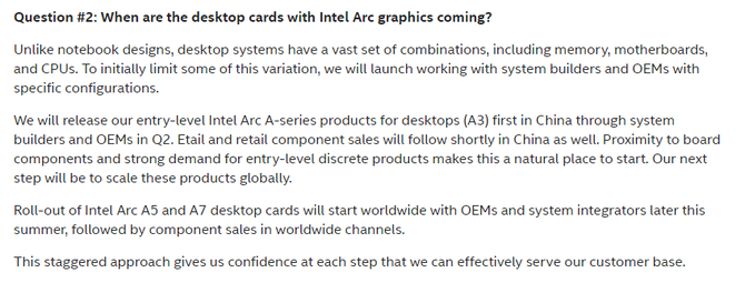 Karty graficzne Intel ARC zadebiutują początkowo wyłącznie w Chinach. Rozczarowujące oświadczenie producenta [1]