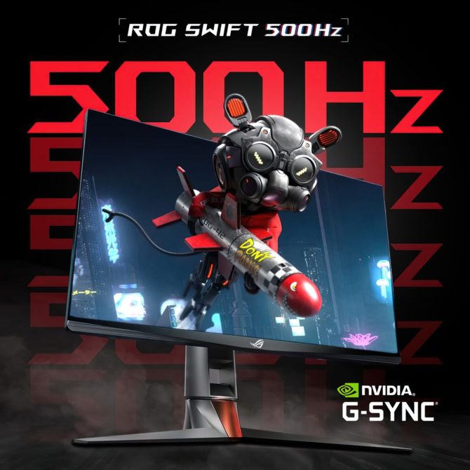 NVIDIA oraz ASUS ponownie współpracują. Owocem jest monitor ASUS ROG Swift z odświeżaniem 500 Hz oraz G-SYNC [2]