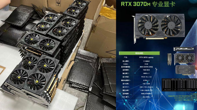 Układy graficzne NVIDIA GeForce RTX 3070 Laptop i RTX 3060 Laptop są ciągle sprzedawane w Chinach w wersjach desktopowych [2]