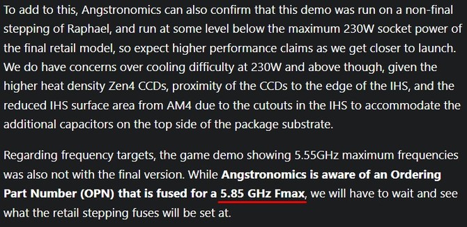 Procesory AMD Ryzen 7000 z rodziny Raphael będą osiągać bardzo wysokie taktowania rdzeni, sięgające blisko 6 GHz [2]