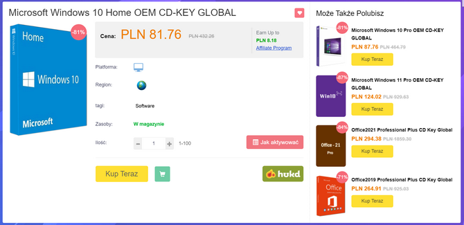 Dożywotnia licencja na system Microsoft Windows 10 za 67 zł, a pakiet Microsoft Office za 115 zł [nc1]