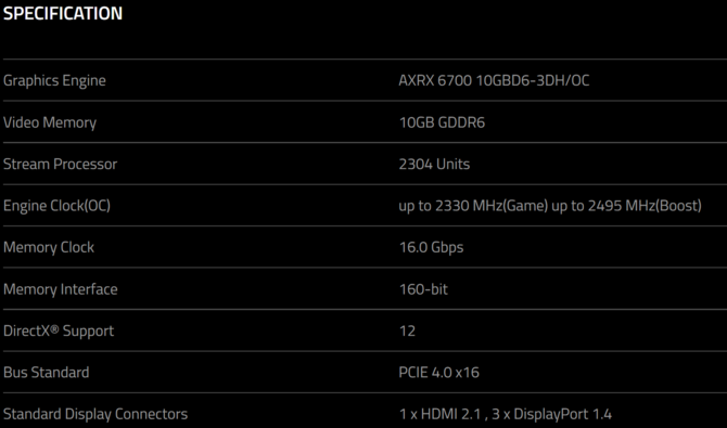 PowerColor Radeon RX 6700 Fighter – kolejny niereferencyjny Navi 22 z 10 GB pamięci GDDR6 [1]