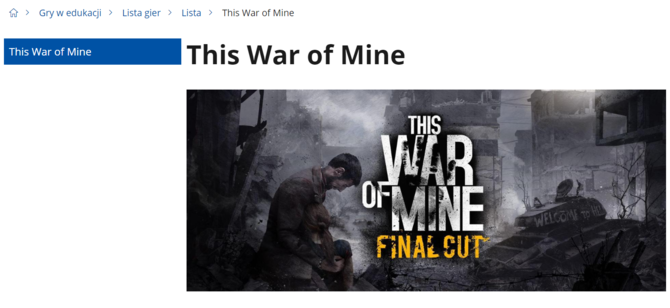 This War of Mine pierwszą w historii grą w kanonie szkolnych lektur. MEN rozdaje tytuł za darmo [3]