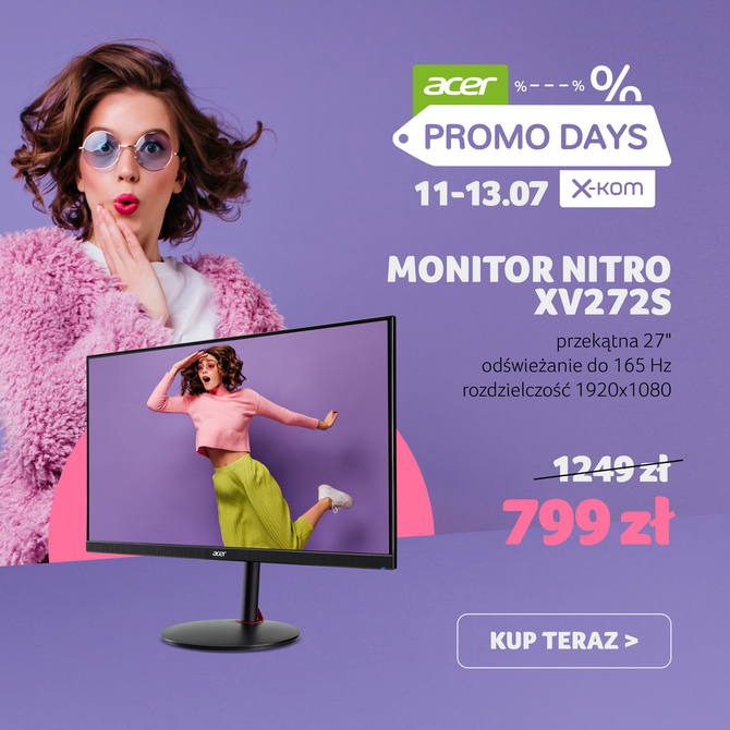 Promocja na sprzęt Acer w sklepach x-kom. Taniej laptopy, komputery, monitory, projektory i peryferia [nc1]