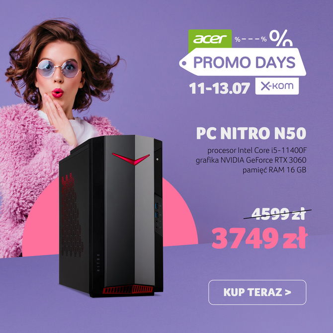 Promocja na sprzęt Acer w sklepach x-kom. Taniej laptopy, komputery, monitory, projektory i peryferia [nc1]