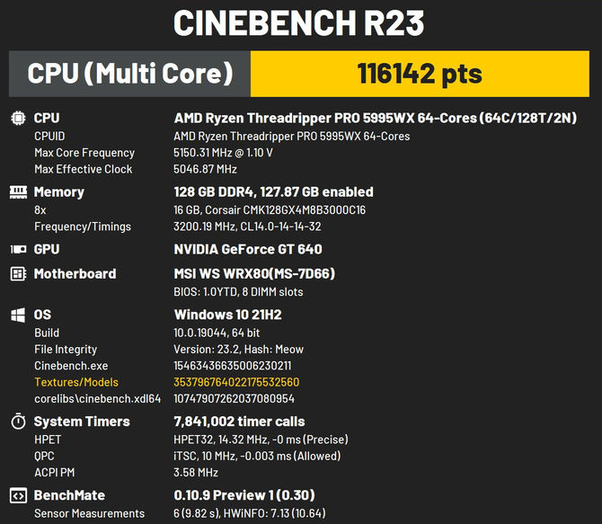 AMD Ryzen Threadripper PRO 5995WX podkręcony do 5,15 GHz bije rekord wydajności wielowątkowej w aplikacji Cinebench R23 [2]
