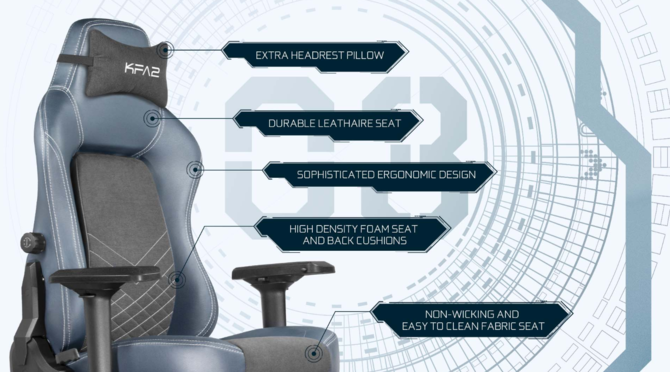 KFA2 GC-03 - doposażony fotel dla graczy z podłokietnikami 4D, regulacją głębokości podparcia i funkcją bujania [5]