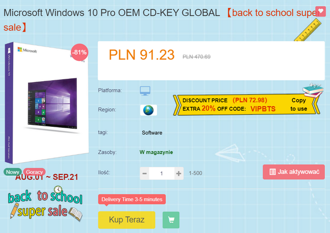 Powrót do szkoły? Teraz kupisz system Microsoft Windows i pakiet Microsoft Office w cenie niższej do 91% [nc1]