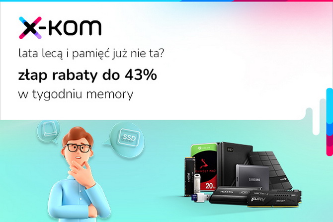 Promocja na dyski SSD, pamięci RAM i laptopy w sklepach x-kom. Taniej też procesory Intela i komputery gamingowe [nc1]