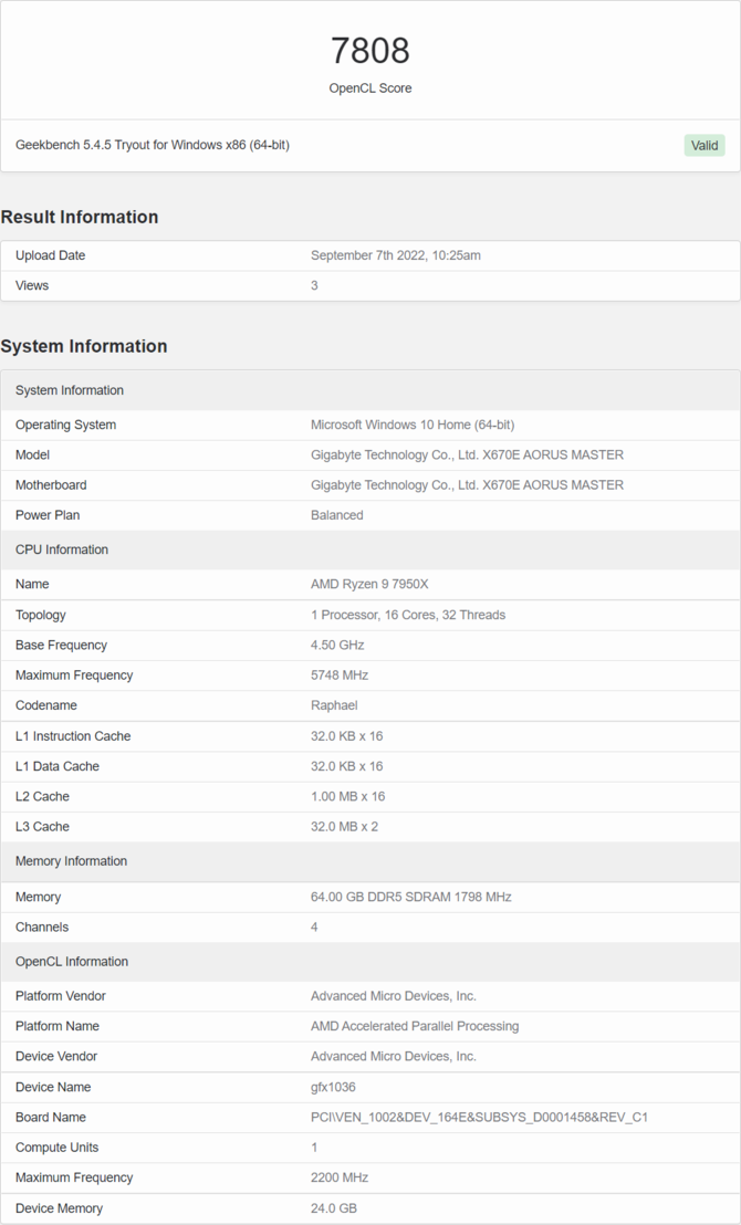 AMD Ryzen 9 7950X z pierwszym testem zintegrowanego układu graficznego RDNA 2 - 2 CU mocniejsze niż układ Vega 6 [2]