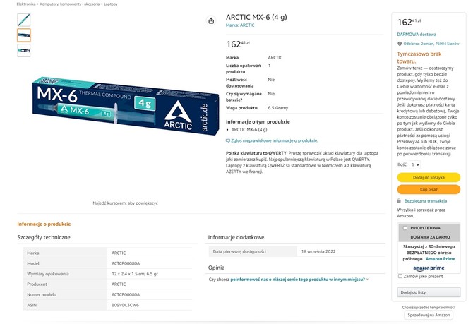 Arctic MX-6 to nowa pasta termoprzewodząca, która zastąpi na rynku model Arctic MX-5 [5]