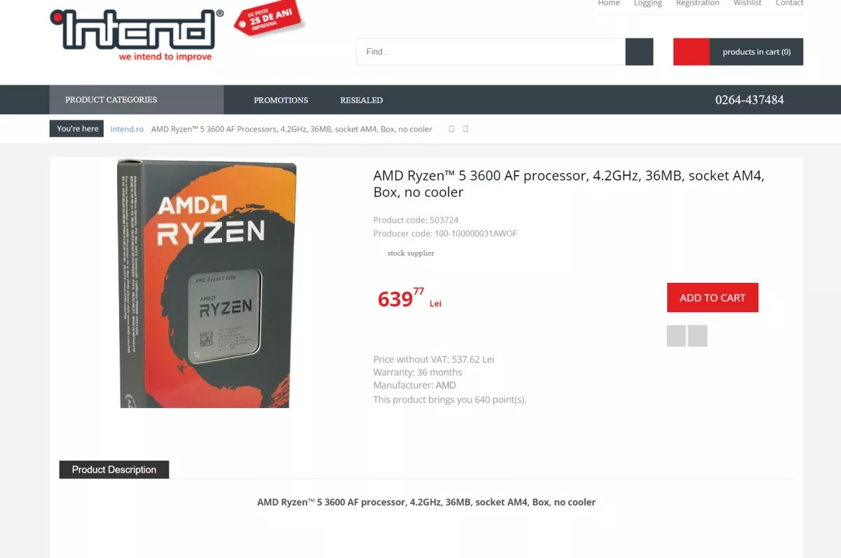 Ryzen 5 shop 3600 af