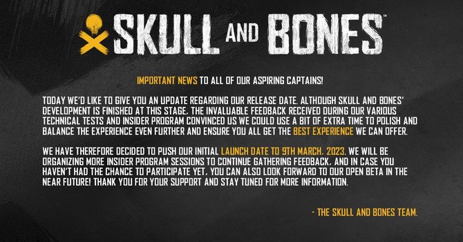 Skull and Bones zostało przełożone na 2023 rok. Powód to chęć dopracowania gry czy strach przed God of War: Ragnarök? [2]