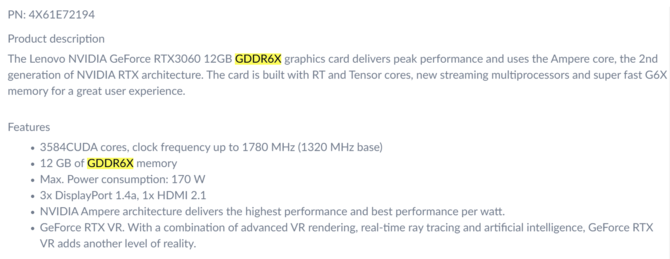 NVIDIA GeForce RTX 3060 to kolejna karta graficzna, która może otrzymać pamięć VRAM typu GDDR6X [3]