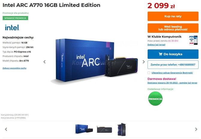 Intel ARC A770 oraz ARC A750 - poznaliśmy polskie ceny kart graficznych w wersjach Limited Edition [3]