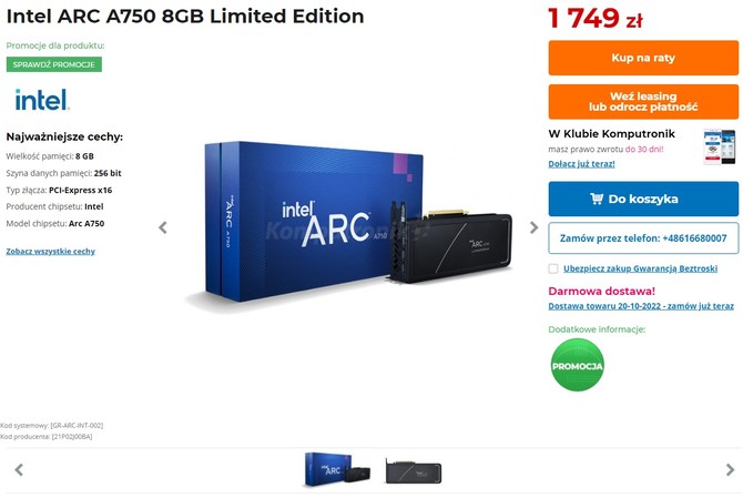 Intel ARC A770 oraz ARC A750 - poznaliśmy polskie ceny kart graficznych w wersjach Limited Edition [4]