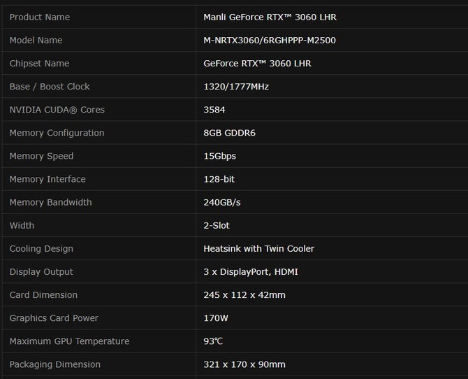 NVIDIA GeForce RTX 3060 8 GB to nie żart, a prawdziwa karta - pierwsze modele pojawiły się u ASUS oraz Manli [3]