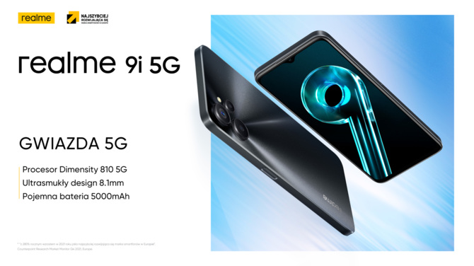 realme 9i 5G - przystępny cenowo smartfon ze złączem 3,5 mm audio jack i obsługą sieci 5G debiutuje w Polsce [2]