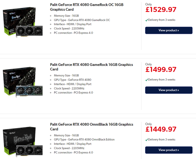 NVIDIA GeForce RTX 4080 - pierwsze niereferencyjne modele są już sprzedawane w cenie od ok. 8000 zł [2]