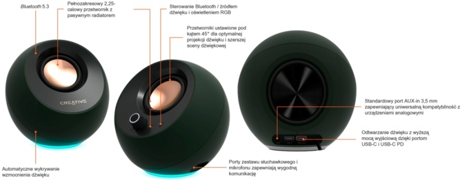 Creative Pebble Pro - popularne głośniczki Bluetooth w nowej, najmocniejszej dotąd wersji. Jest też podświetlenie RGB [nc1]