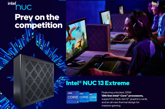 Intel NUC Raptor Canyon - zestaw komputerowy dla graczy z Core i5-13600K, Core i7-13700K lub Core i9-13900K [1]