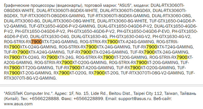 ASUS przygotowuje karty Radeon RX 7900 XTX i RTX 7900 XT w wersjach ROG Strix i TUF Gaming. Lista pojawiła się w bazie EEC [2]