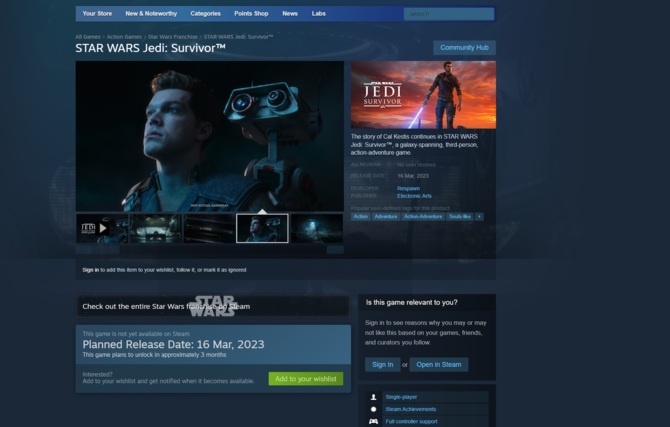 Star Wars Jedi: Survivor - poznaliśmy konkretną datę premiery gry oraz wymagania sprzętowe wersji PC [2]