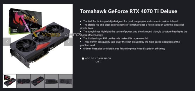 Colorful GeForce RTX 4070 Ti BattleAx Deluxe - znamy specyfikację i wygląd autorskiej karty Ada Lovelace [5]