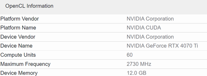 NVIDIA GeForce RTX 4070 Ti jest wydajniejszy od Radeona RX 7900 XTX w Geekbench w teście OpenCL [4]