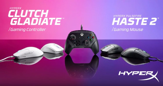 HyperX Clutch Gladiate and Pulsefire Haste 2 - Xbox controller with button mapping and 8000 Hz polling mouse [1]