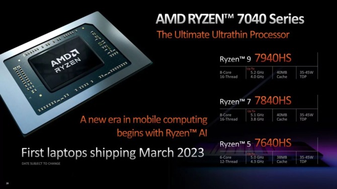 AMD APU Phoenix and Dragon Range - presentation of the new generation of Ryzen processors for laptops - Zen 4 and up to RDNA 3 on board [8]