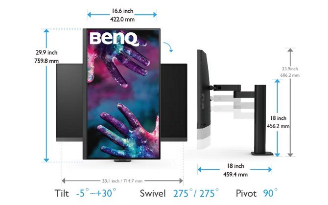 BenQ PD3205UA i PD2705UA 4K liquid crystal - nowe monitory 4K z HDR i z ergonomicznym ramieniem dla projektantów [3]