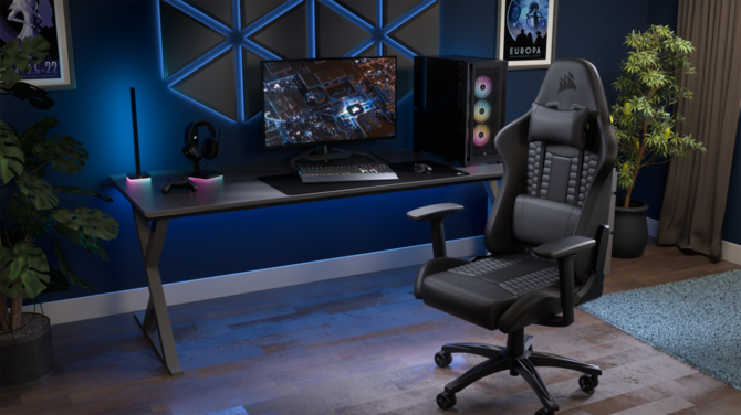 Corsair TC100 Relaxed - a chair for players who require a wider seat, classic design and fabric upholstery [1]