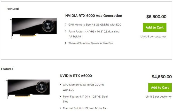 NVIDIA RTX A6000 Ada w końcu debiutuje na rynku - profesjonalna karta blisko o połowę droższa od modelu RTX A6000 [2]
