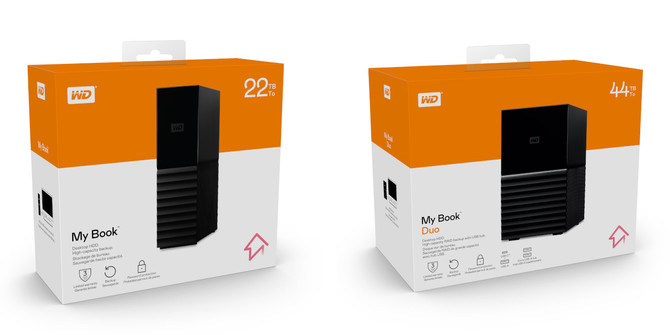 Western Digital My Book - amerykański producent zaprezentował desktopowe magazyny danych o pojemności 22 TB i 44 TB [3]