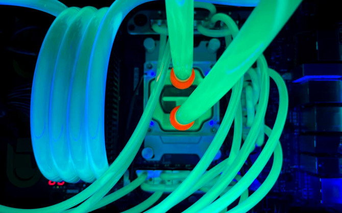 Impressive water cooling design.  The cosmic appearance is combined with great performance [7]