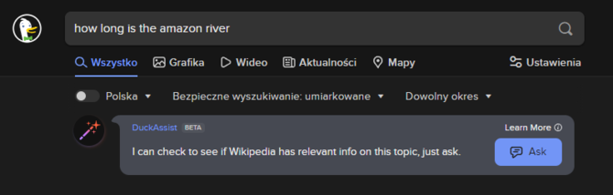 DuckDuckGo prezentuje DuckAssist. Nowe narzędzie wykorzystuje AI i Wikipedię do generowania odpowiedzi [2]