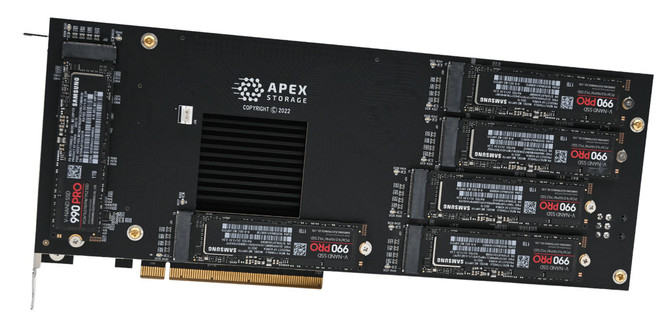 Apex Storage X21 - zaprezentowano pokaźną kartę rozszerzeń zdolną pomieścić aż 21 nośników SSD M.2 [1]