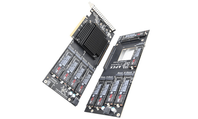 Apex Storage X21 - zaprezentowano pokaźną kartę rozszerzeń zdolną pomieścić aż 21 nośników SSD M.2 [3]