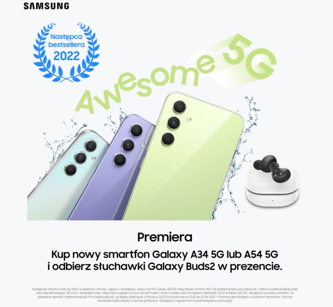 Samsung Galaxy A54 5G i Galaxy A34 5G - premiera smartfonów. Producent zachęca do zakupu atrakcyjnym dodatkiem [4]