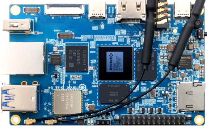 Orange Pi 5B - zaktualizowana wersja płytki SBC nareszcie jest w stanie obsłużyć łączność bezprzewodową [1]