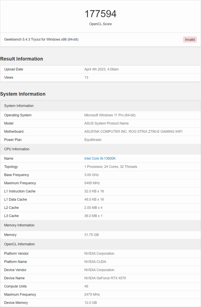 NVIDIA GeForce RTX 4070 - karta graficzna doczekała się pierwszego testu wydajności w Geekbench OpenCL. Wyniki mogą rozczarować [2]