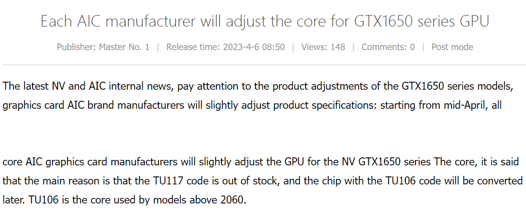 Geforce gtx hot sale 1650 tu106