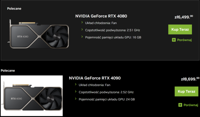Karty graficzne NVIDIA GeForce RTX Founders Edition wracają do Polski. Gracze mogą zamówić GeForce RTX 4090 oraz RTX 4080 [2]