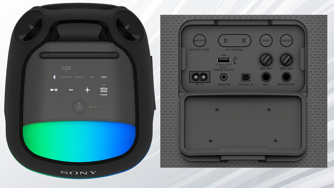 Sony SRS-XV800 - a large speaker with LDAC codec support, which you can easily carry to any party [3]