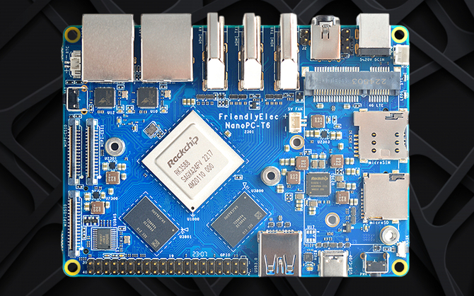 FriendlyELEC NanoPC-T6 - komputer płytkowy z procesorem Rockchip RK3588, slotem microSIM oraz złączem mini PCIe [1]