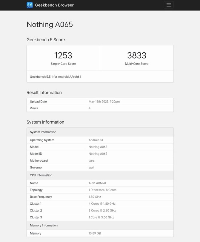 Nothing Phone (2) appeared in the Geekbench benchmark.  What is the performance of a smartphone with the flagship Snapdragon? [2]