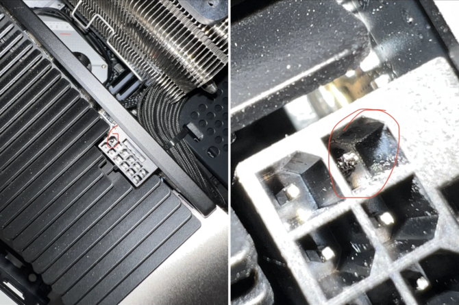 NVIDIA GeForce RTX 4090 - wciąż zdarzają się przypadki stopionych wtyczek 16-pin. Problemem nie jest raczej ich niedociśnięcie [7]