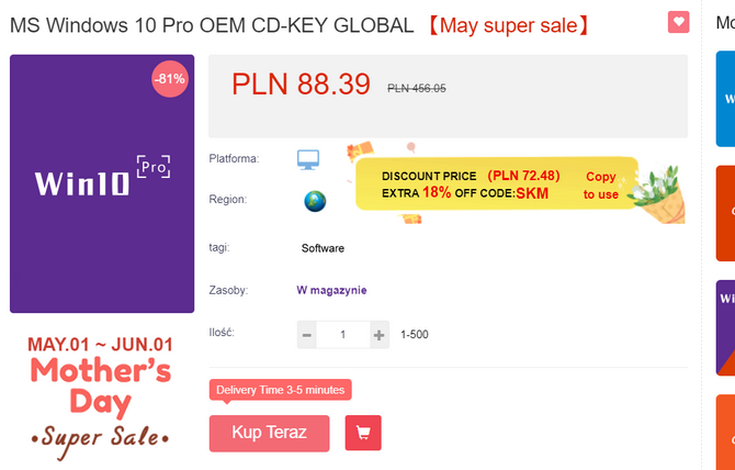 Wyprzedaż na koniec maja: dożywotnie licencje na Microsoft Windows i Microsoft Office po bardzo niskich cenach [2]